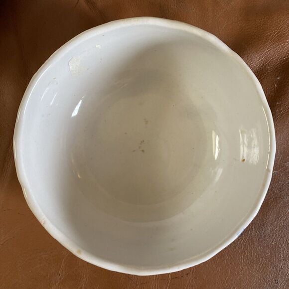 1940s STENCILED POTTERY BOWLS MADE IN GERMANY SET OF 3 Blue Flower BOWLS - Picture 11 of 12